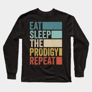 Funny Eat Sleep Prodigy Name Repeat Retro Vintage Long Sleeve T-Shirt